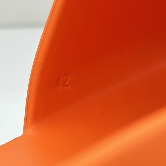 Prada Triangle Logo Slide Sandals Papaya Orange Size 42 EU / 9 US NIB - Picture 9 of 11